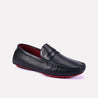 stanley black perforated penny loafers