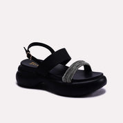 womens black plaftorm fancy sandals