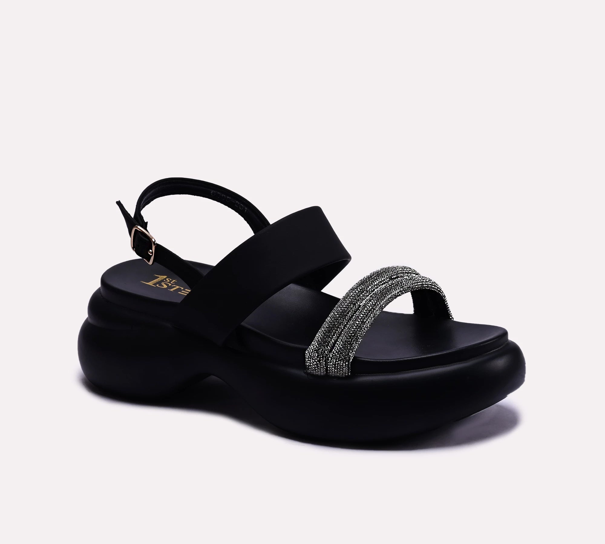 womens black plaftorm fancy sandals