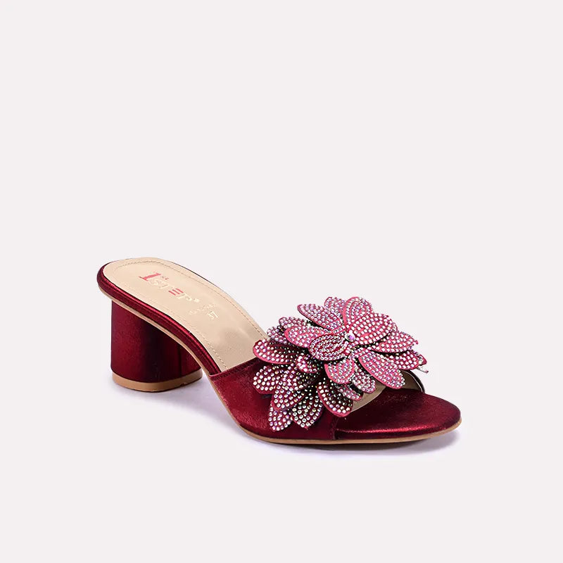 svella maroon fancy slippers