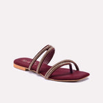 Sylvette Maroon Fancy Slippers 0412837