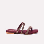 Sylvette Maroon Fancy Slippers 0412837