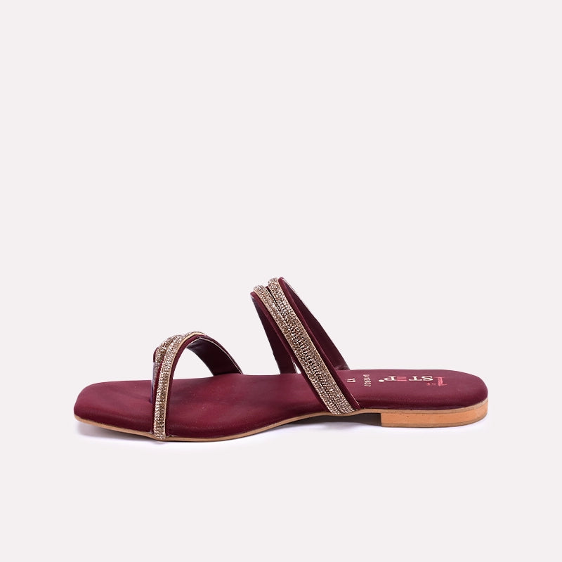Sylvette Maroon Fancy Slippers 0412837