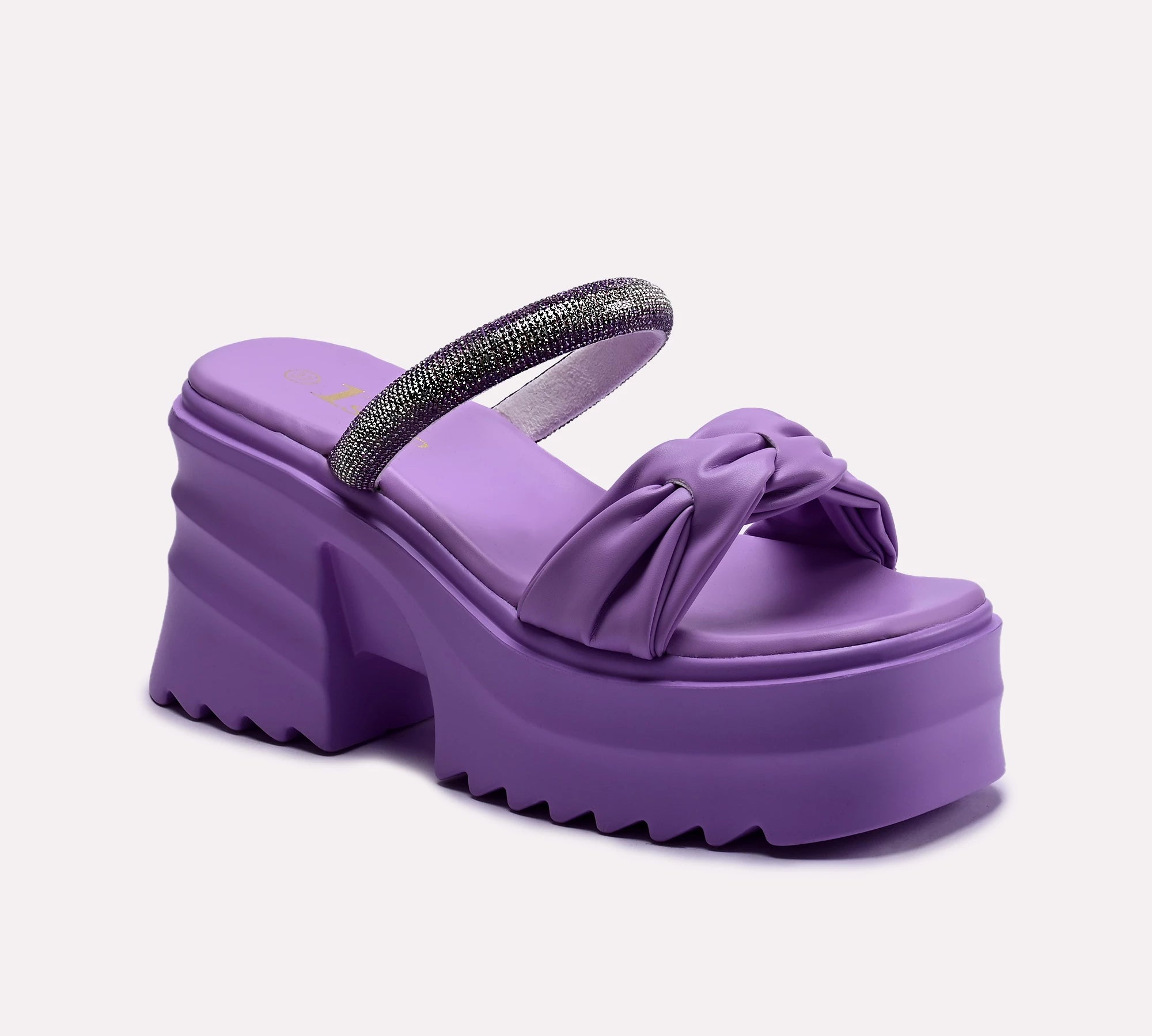 womens purple platform fancy slippers