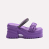 purple platform fancy slippers for women