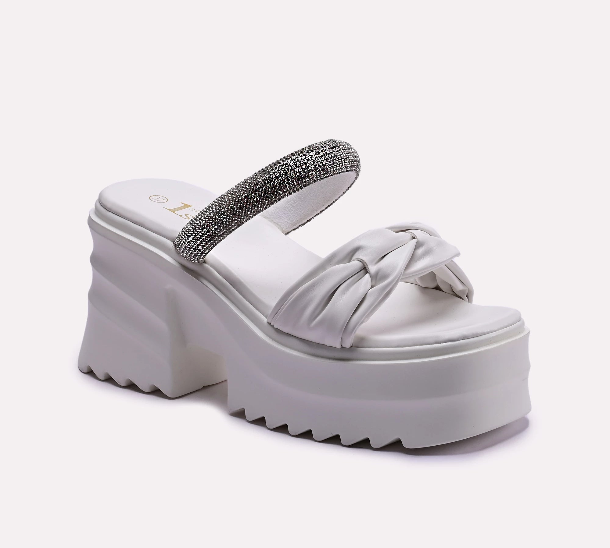 womens white platform fancy slippers