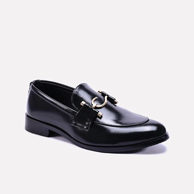 talon black formal shoes