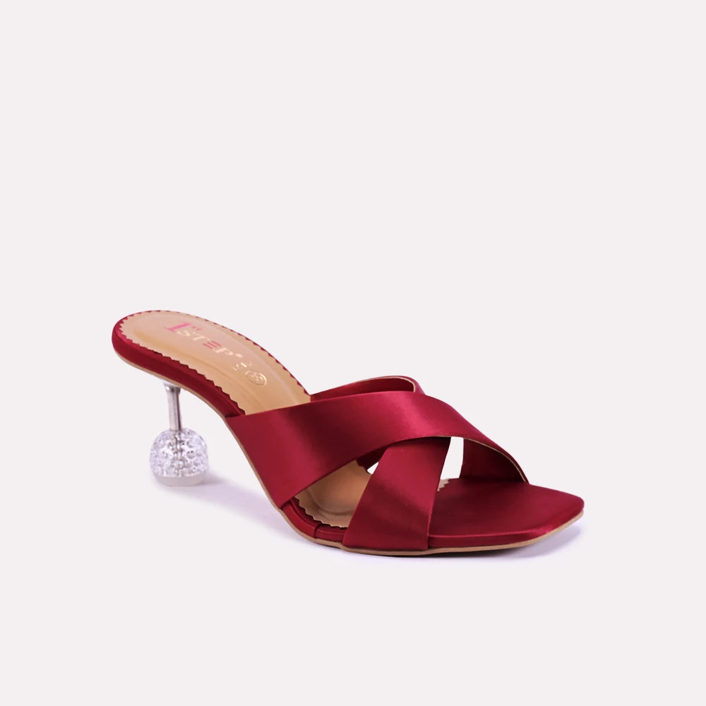 Tamsin Maroon Heel Slippers