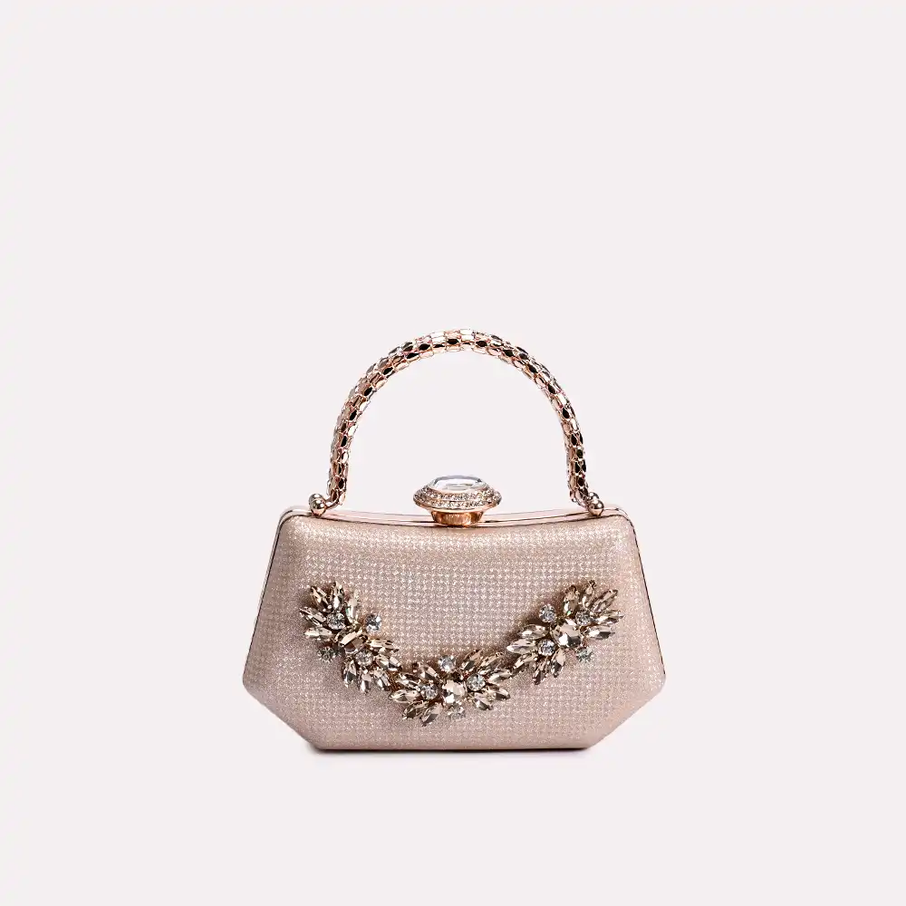 tess gold clutch front