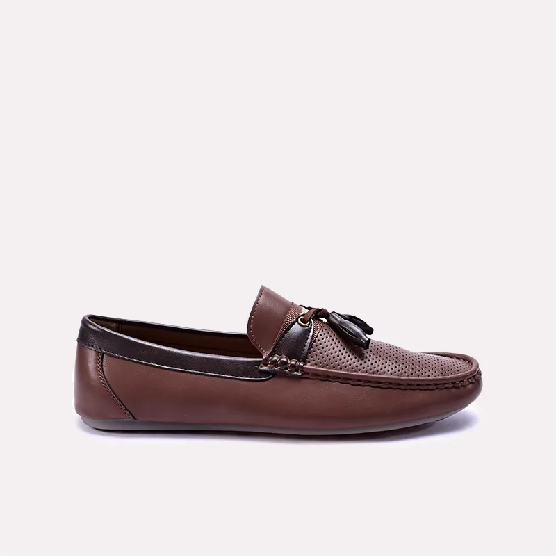 thaddeus mens brown tassel loafers