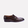 thatcher mens brown strap formal shoes