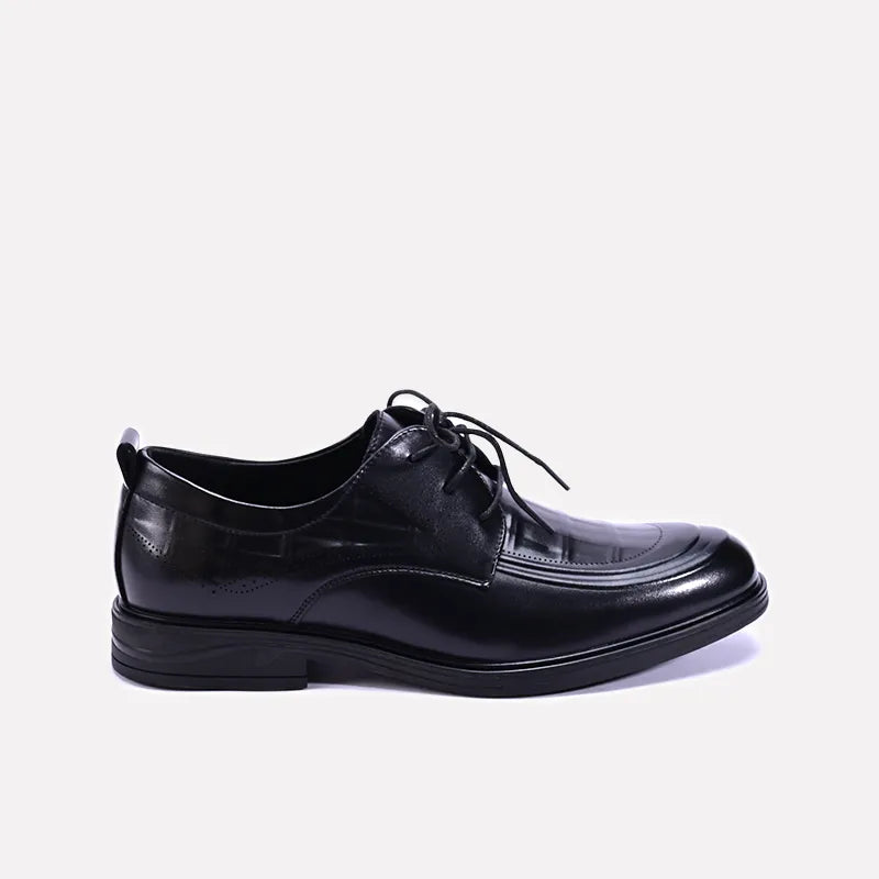 thornleigh mens black derby formal shoes