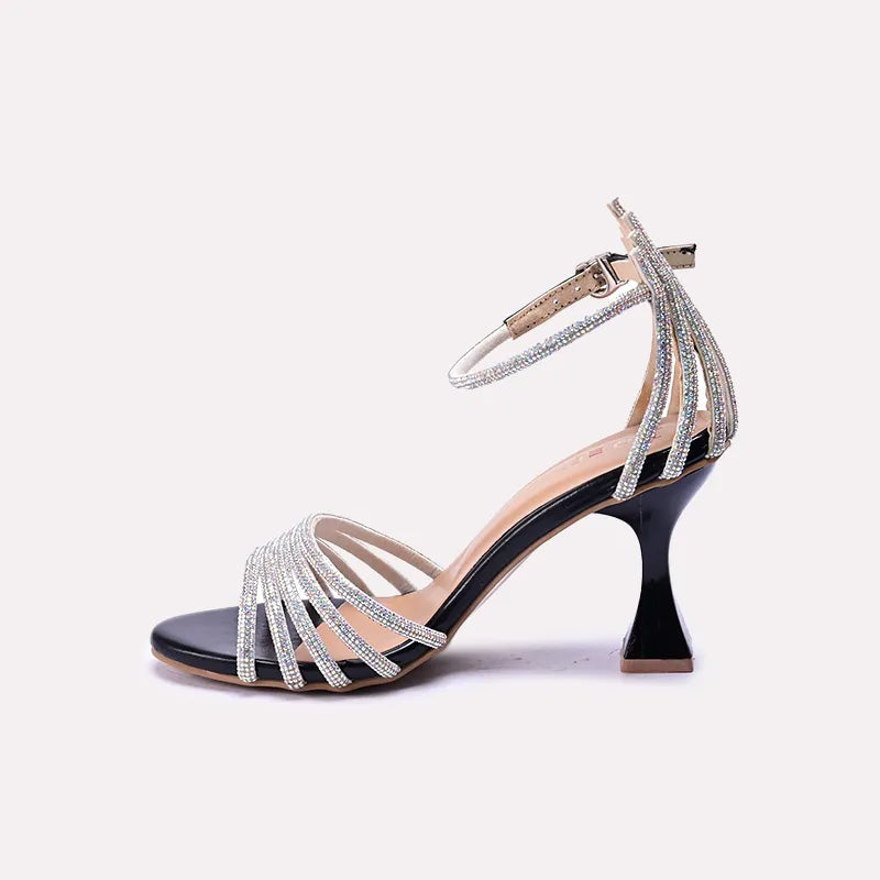 Tiffany Black Bridal Heel Sandals 0421268