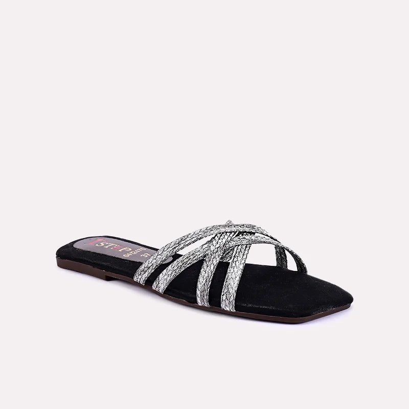 ursula black flat slippers