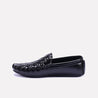 vault black textured loafers for men