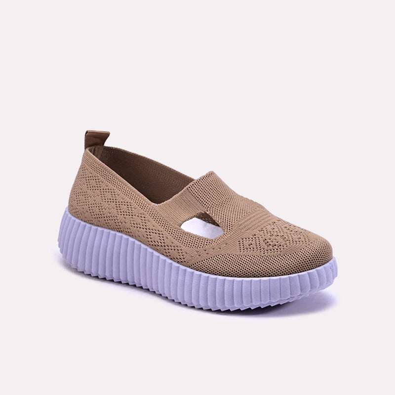 Vela Brown Platform Slip On Sneakers