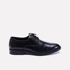 Venerable Black Textured Derby Shoes 0111096