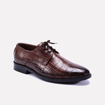 Venerable Brown Textured Derby Shoes 0111096