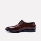 Venerable Brown Textured Derby Shoes 0111096