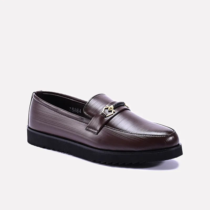 Ryder Brown Chunky Dress Loafers 0111118