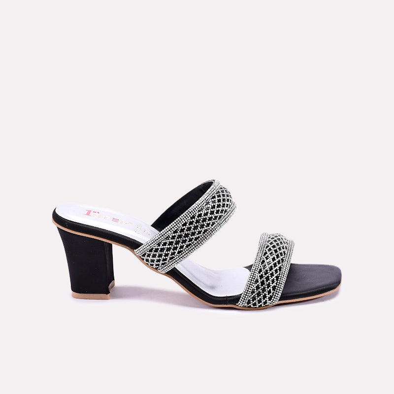 Veyla Black Fancy Heel Slippers 0412841