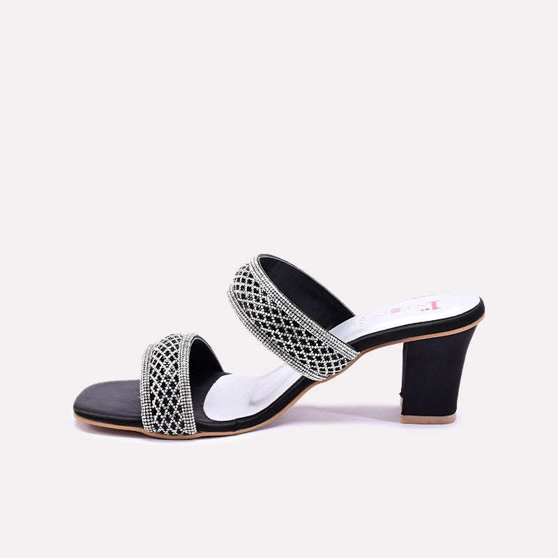 Veyla Black Fancy Heel Slippers 0412841