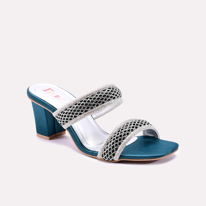 Veyla Dark Green Fancy Heel Slippers 0412841