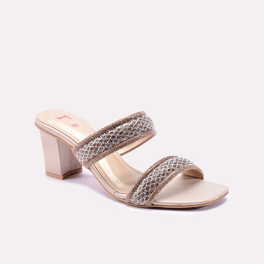 Veyla Gold Fancy Heel Slippers 0412841