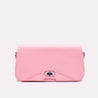 vivid pink sleek crossbody bag