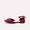 viviette maroon fancy flat pumps sandals for women