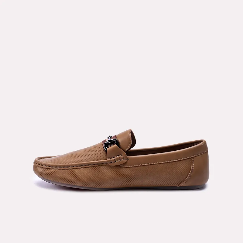 wallace mustard perforated horsebit loafers for men