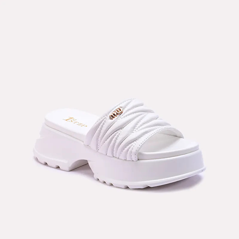 wallis white chunky soft slides