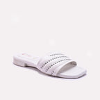 White Casual Flat Slippers 0413185