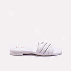 White Casual Flat Slippers 0413185