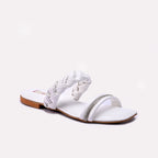 White Fancy Slippers For Women
