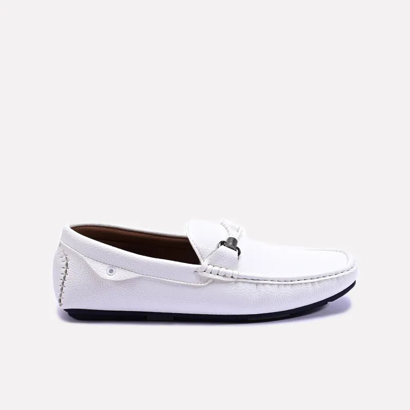 White Modern Loafers For Men 0130954