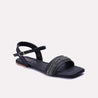 whitney black fancy flat sandals