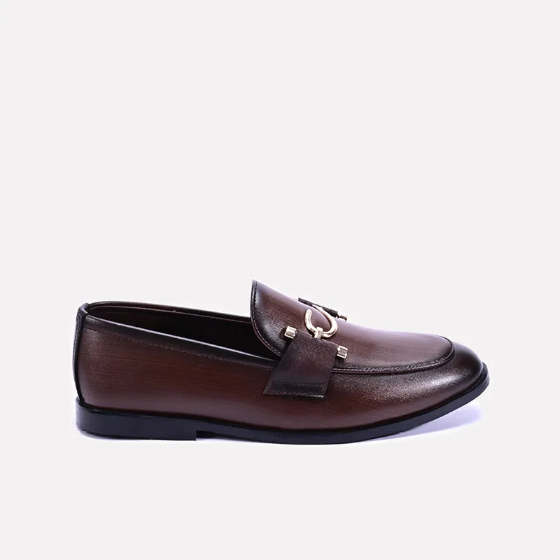 windsor mens brown formal loafers shoes