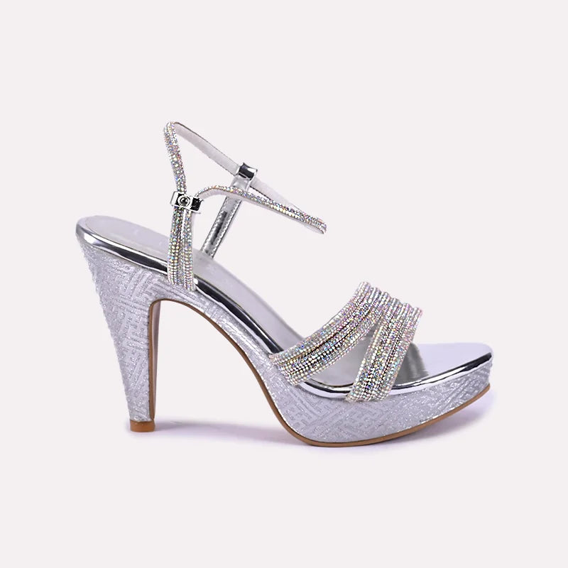 winslet women silver glimmering sandals