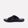 winston black criss cross slides for men