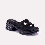 Womens Black Chunky Casual Slippers 0413161
