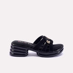 Womens Black Chunky Casual Slippers 0413161