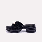 Womens Black Chunky Casual Slippers 0413161
