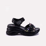 Womens Black Chunky Sandals
