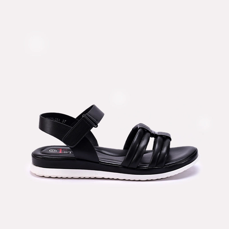 Womens Black Comfy Sandals