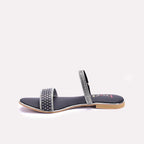 Womens Black Fancy Flat Slippers 0411450