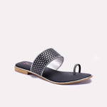 Womens Black Fancy Flat Slippers 0411452