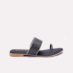 Womens Black Fancy Flat Slippers 0411452