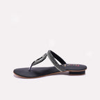 Womens Black Fancy Flat Slippers 0412466
