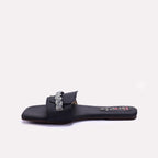 Womens Black Fancy Flat Slippers 0412724
